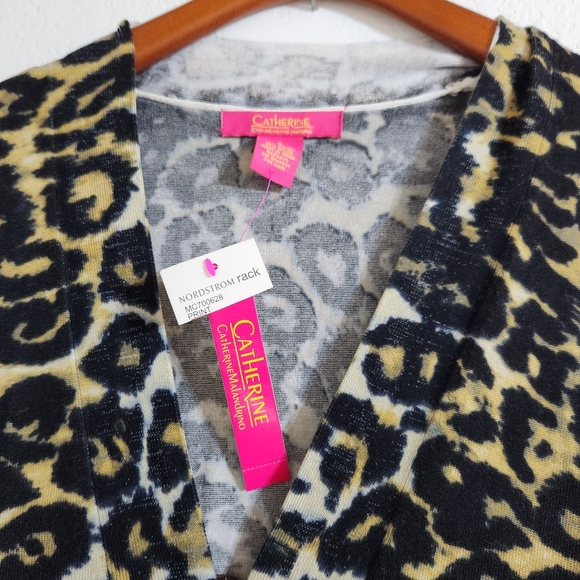 Catherine Malandrino Leopard Print Duster Vest, NEW W Tags, Small, Deep Pockets - Picture 3 of 14